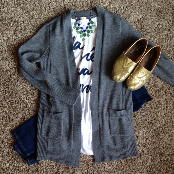 JCrew grey cardigan