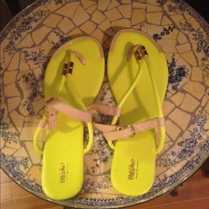 Bright yellow sandals