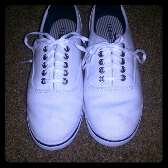 Ll bean white shoes worn once