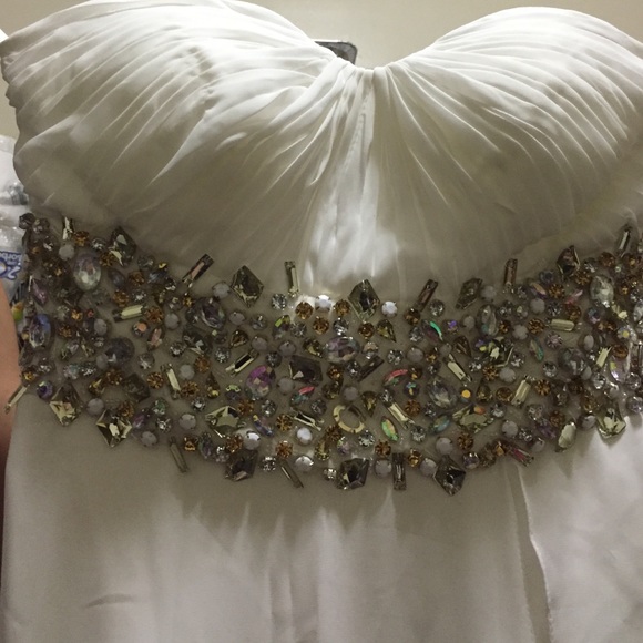 Short front long back dress new (white) - Picture 1 of 4