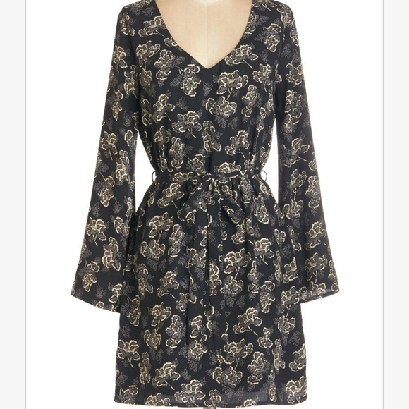 Brand New Black Flowered Dress.