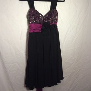 Black and purple formal dress