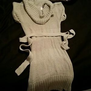 Tan Cowl necked sweater dress