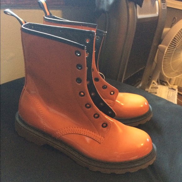 Combat style/ doc Martin style orange boots
