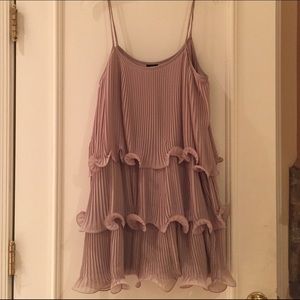 NWT H&M brand new pale grey pleated dress