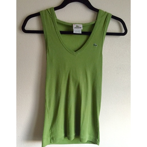 Hooded green, sleeveless Lacoste top - Picture 1 of 2