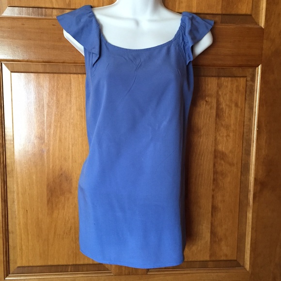 DONATED Gap Periwinkle Blue Top Flutter Sleeve - Picture 2 of 4