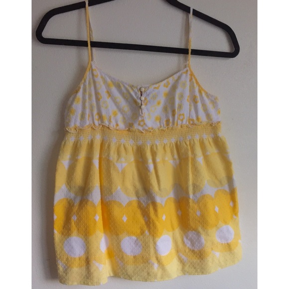 White and yellow patterned Juicy Couture blouse - Picture 1 of 1