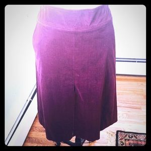 DKNY Maroon Velvet Skirt w/ Front Split