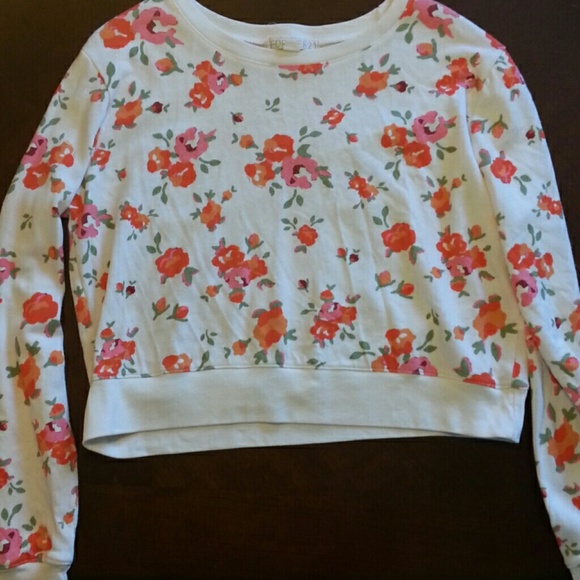 Long sleeve crop top crewneck