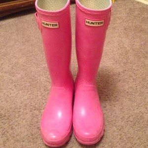 Pink hunter boots