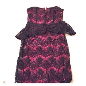 Kimchi blue black & red lace peplum dress