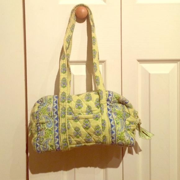 Vera Bradley handbag. Light green and blue print. - Picture 1 of 3