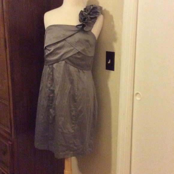LAST CHANCE Maurices silver 1shoulder dress 11/12