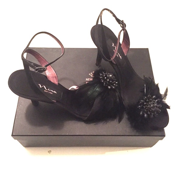 Nina Black Strappy Heels