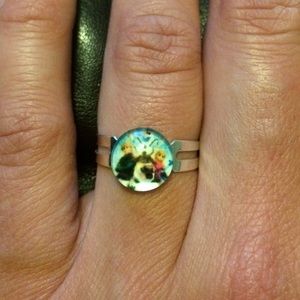 Kristoff, Olaf, & Anna Handmade Glass Dome Ring