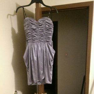 Short silk dress with pockets