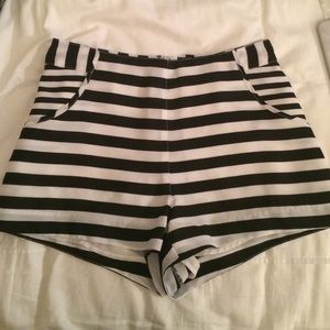 Black & White Stripe Shorts