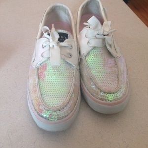 Pink Sequin Sperrys