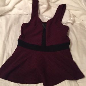 Maroon peplum top