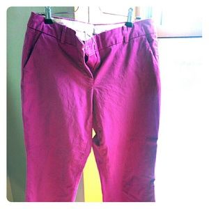J. Crew cafe capri in fuschia. Size 8 TALL.
