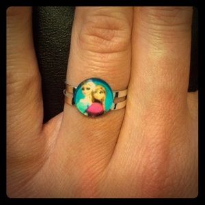 Elsa & Anna Frozen Handmade Glass Dome Ring.