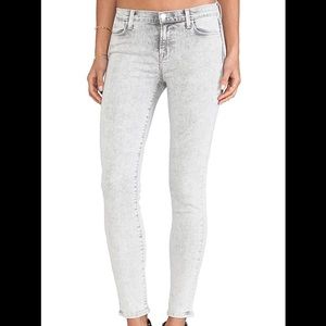 J Brand Mid Rise Skinny Jeans in Silver Sky