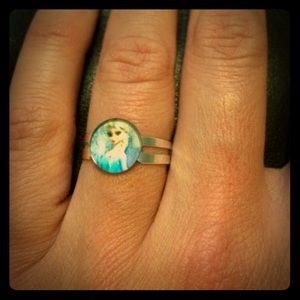Elsa Handmade Glass Dome Adjustable Ring.
