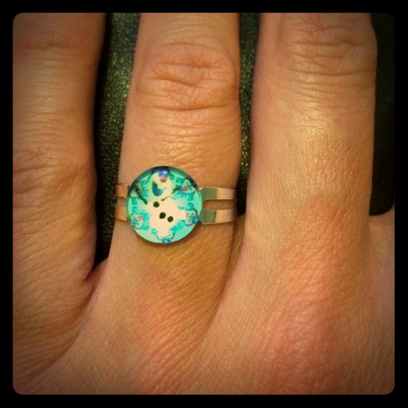 Olaf Handmade Glass Dome Adjustable Ring. - Picture 1 of 1