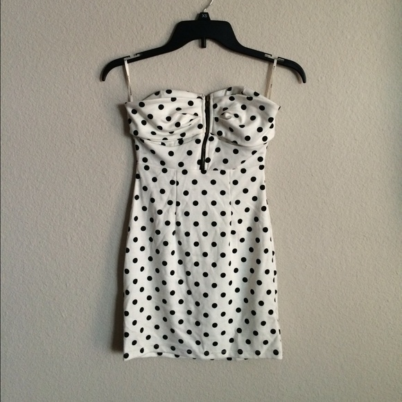 Polka Dot Strapless Dress