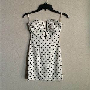 Polka Dot Strapless Dress