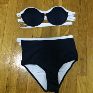 Bikini bathing suit set high rise vintage L
