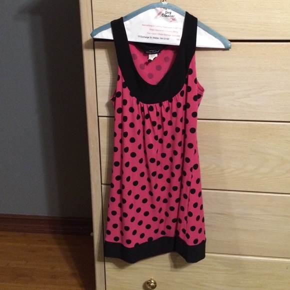 Pink & Black polka dot tunic