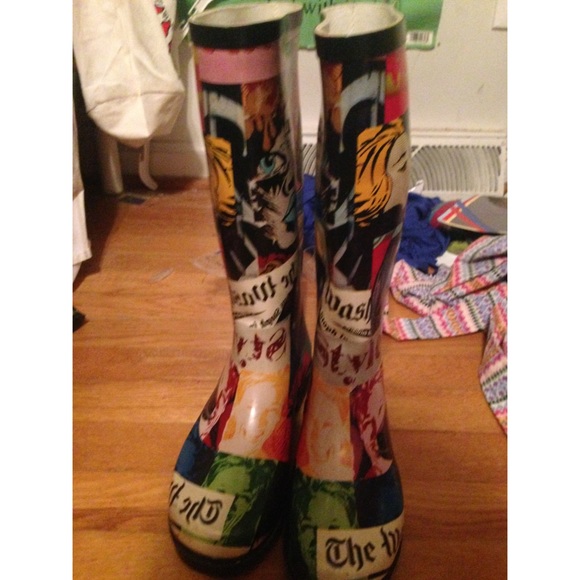 Comic book inspired Rain Boots