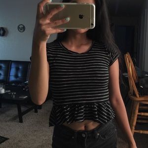 B&W striped crop top
