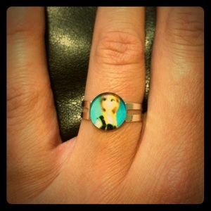 Anna Handmade Glass Dome Adjustable Ring.