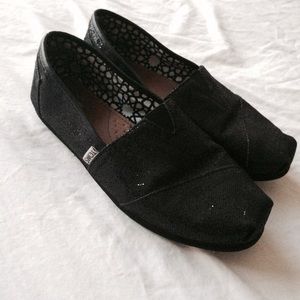 Black Glitter TOMS