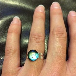 Olaf Handmade Glass Dome Adjustable Ring