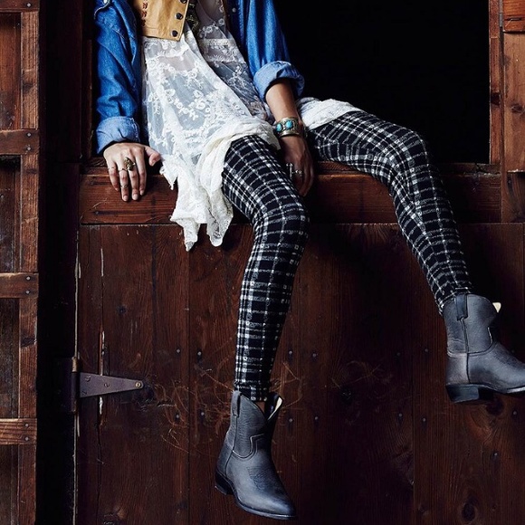 Black and white plaid leggings