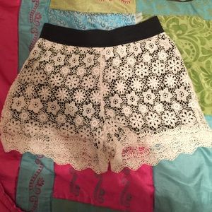 White floral shorts