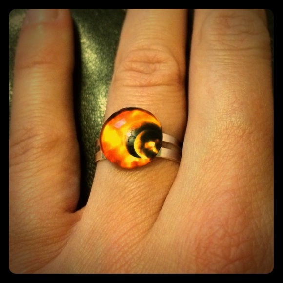 Galaxy Handmade Glass Dome Adjustable Ring. - Picture 1 of 1