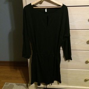Black drawstring waist dress