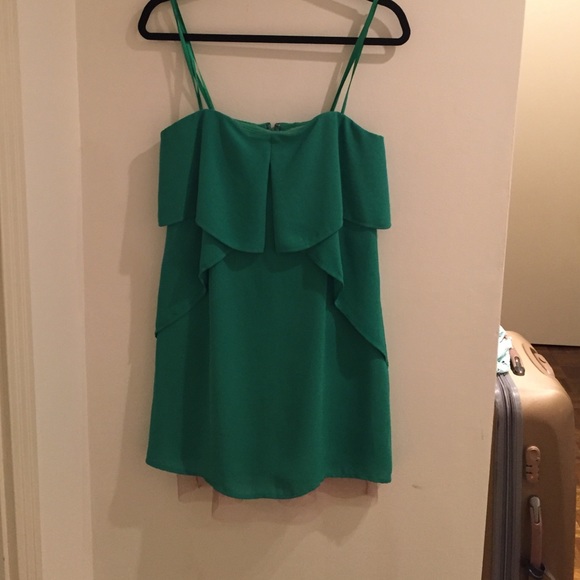 Emerald green strapless dress