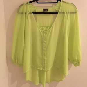 Boho Lime Green Blouse