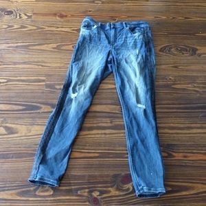 Express ankle Jeggings w/ leather SIZE 12 regular