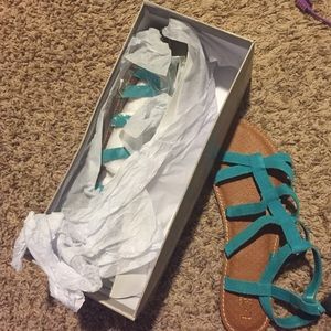 Turquoise gladiator sandal
