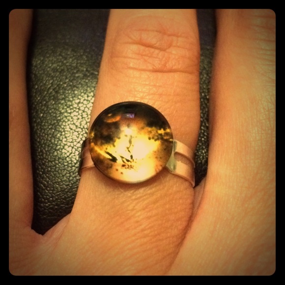 Galaxy Handmade Glass Dome Adjustable Ring. - Picture 1 of 1