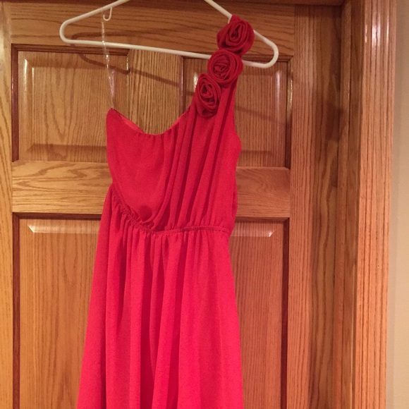 One Shouldered Flower Dress