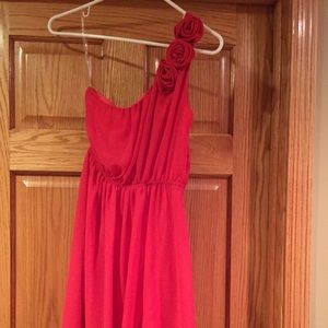 One Shouldered Flower Dress