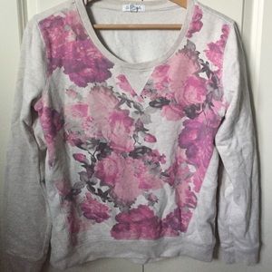 Sweater with floral print on front
